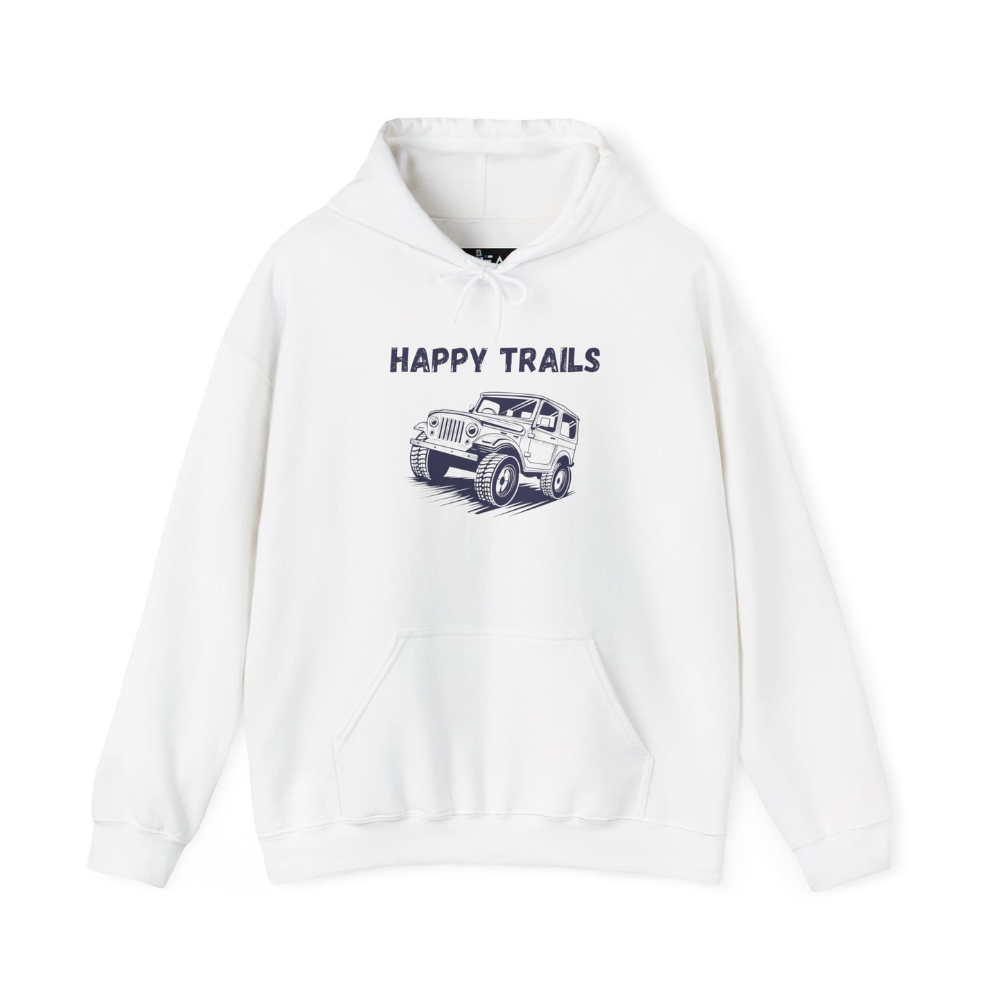 Happy Trails Unisex Hooded Sweatshirt, Cozy Outdoor Hoodie, Perfect Gift for Adventurers, Casual Wear, Great for Road Trips
