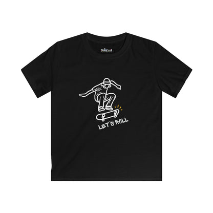 Let's Roll Skateboarder. Kids Softstyle Tee