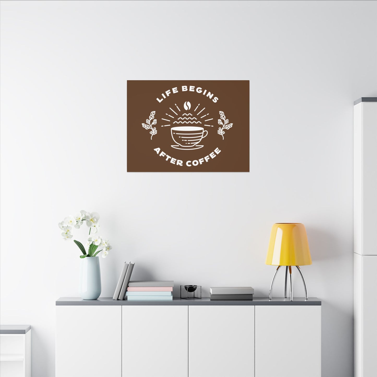 Life Begins After Coffee. Canvas Gallery Wraps