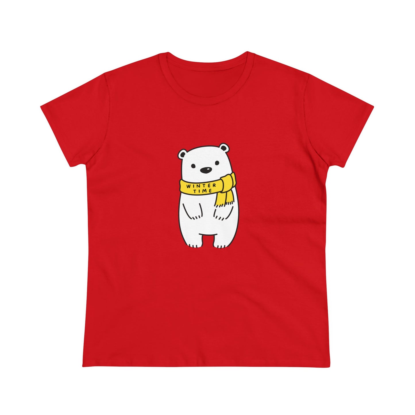 Winter Time BK Bear. .  Women's Midweight Cotton Tee
