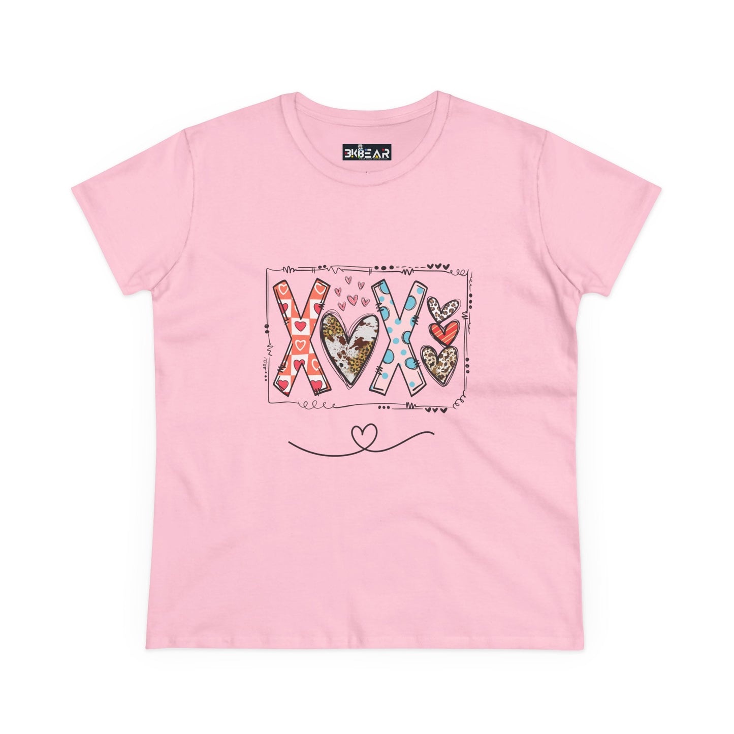 Pink sign of love shirt with colorful heart and love-themed graphic design by Printify