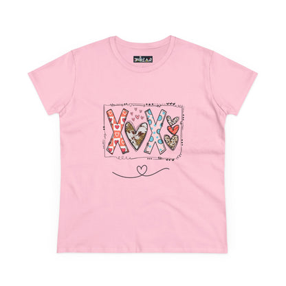 Pink sign of love shirt with colorful heart and love-themed graphic design by Printify