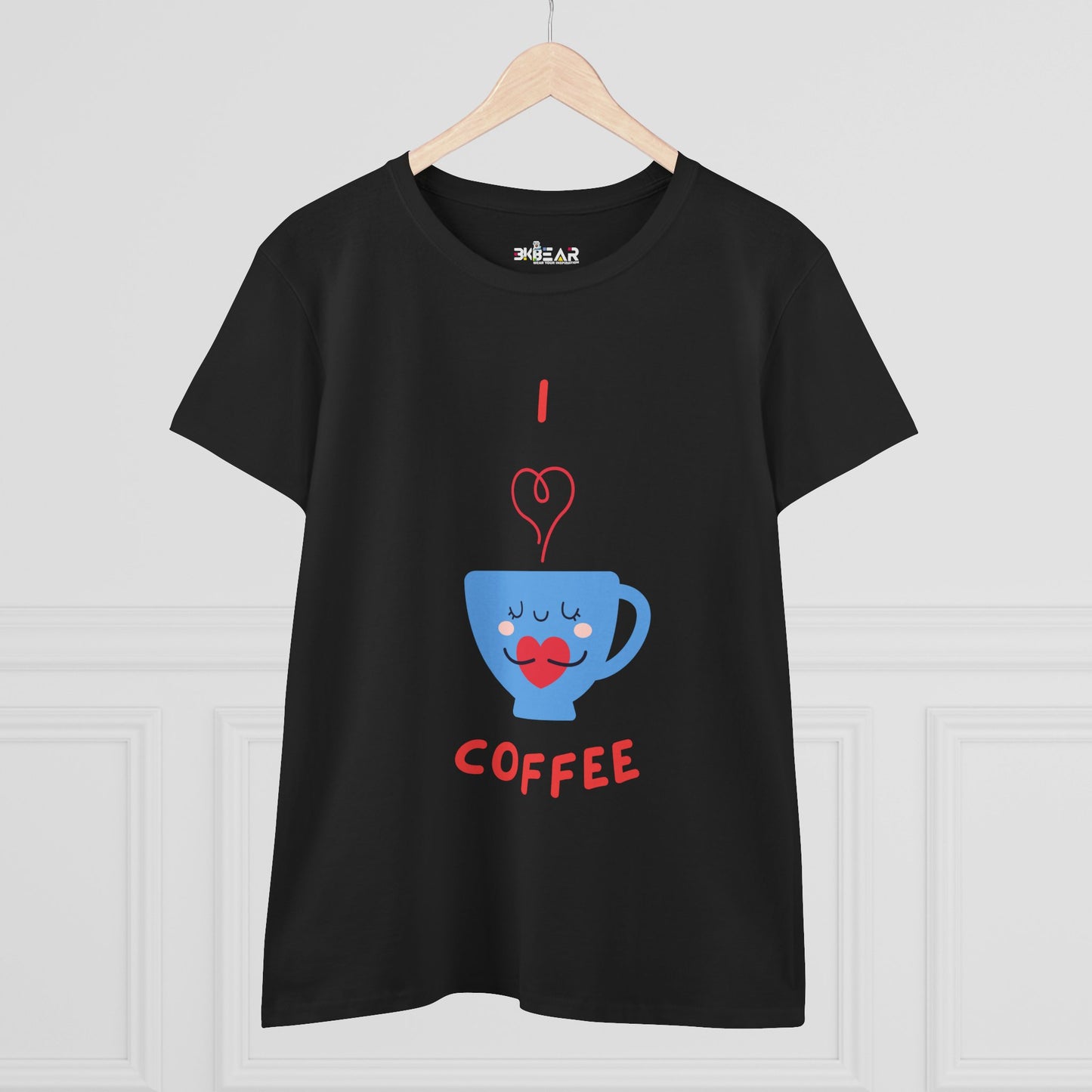 I Love Coffee Heart Women's Midweight Cotton Tee