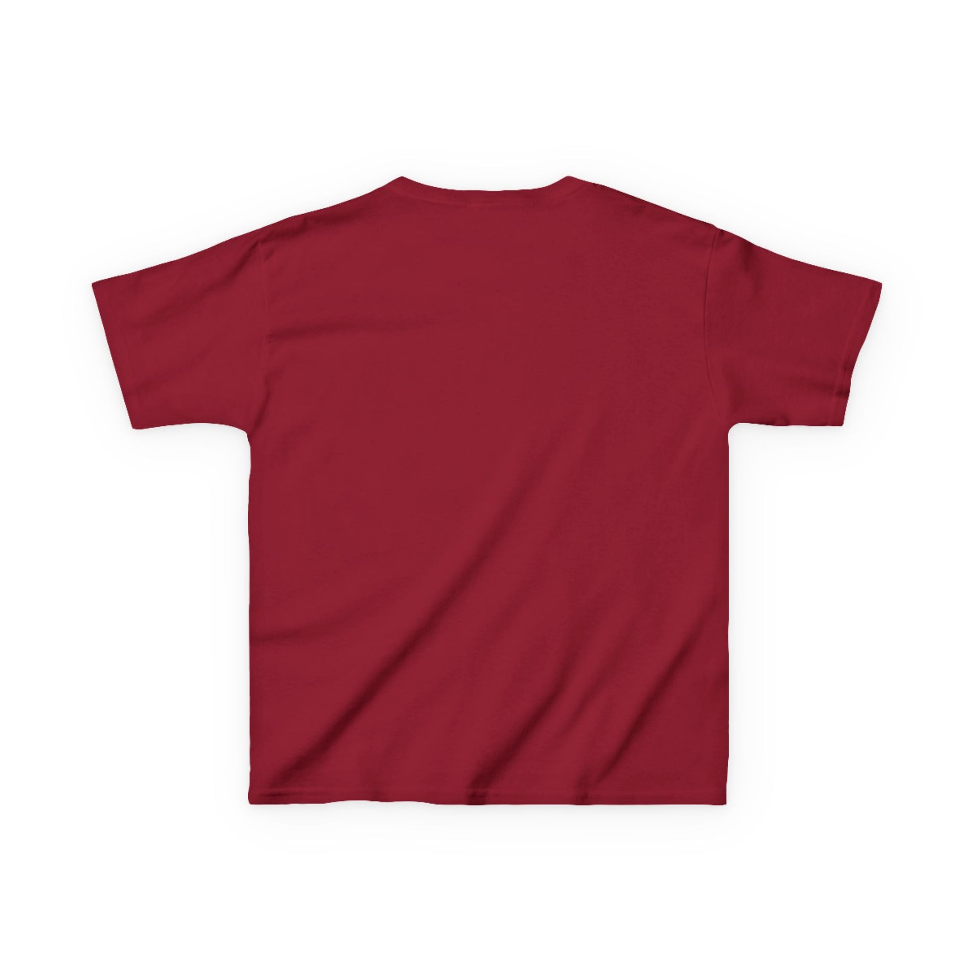 Back view of a red kids t-shirt from Printify Frenchie kids tee collection