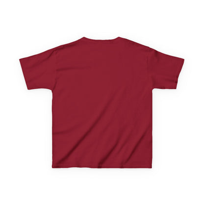 Back view of a red kids t-shirt from Printify Frenchie kids tee collection