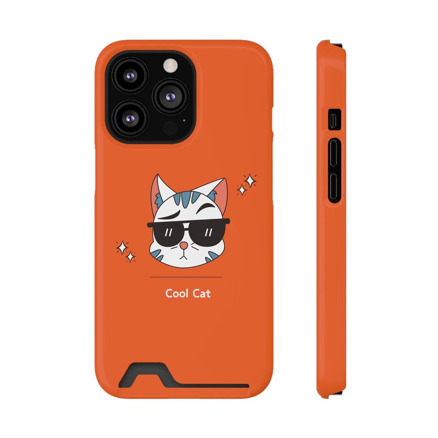Cool Cat. Phone Case With Card Holder