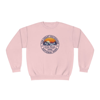 Never Stop Exploring. High Peak National Park. Unisex NuBlend® Crewneck Sweatshirt