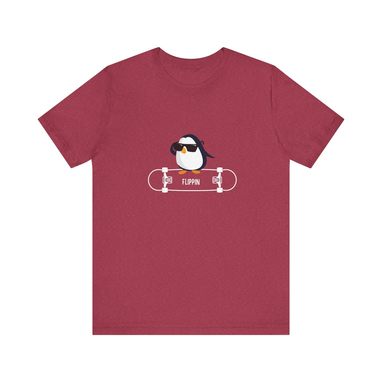 Adélie The Flippin Penguin. Unisex Jersey Short Sleeve Tee
