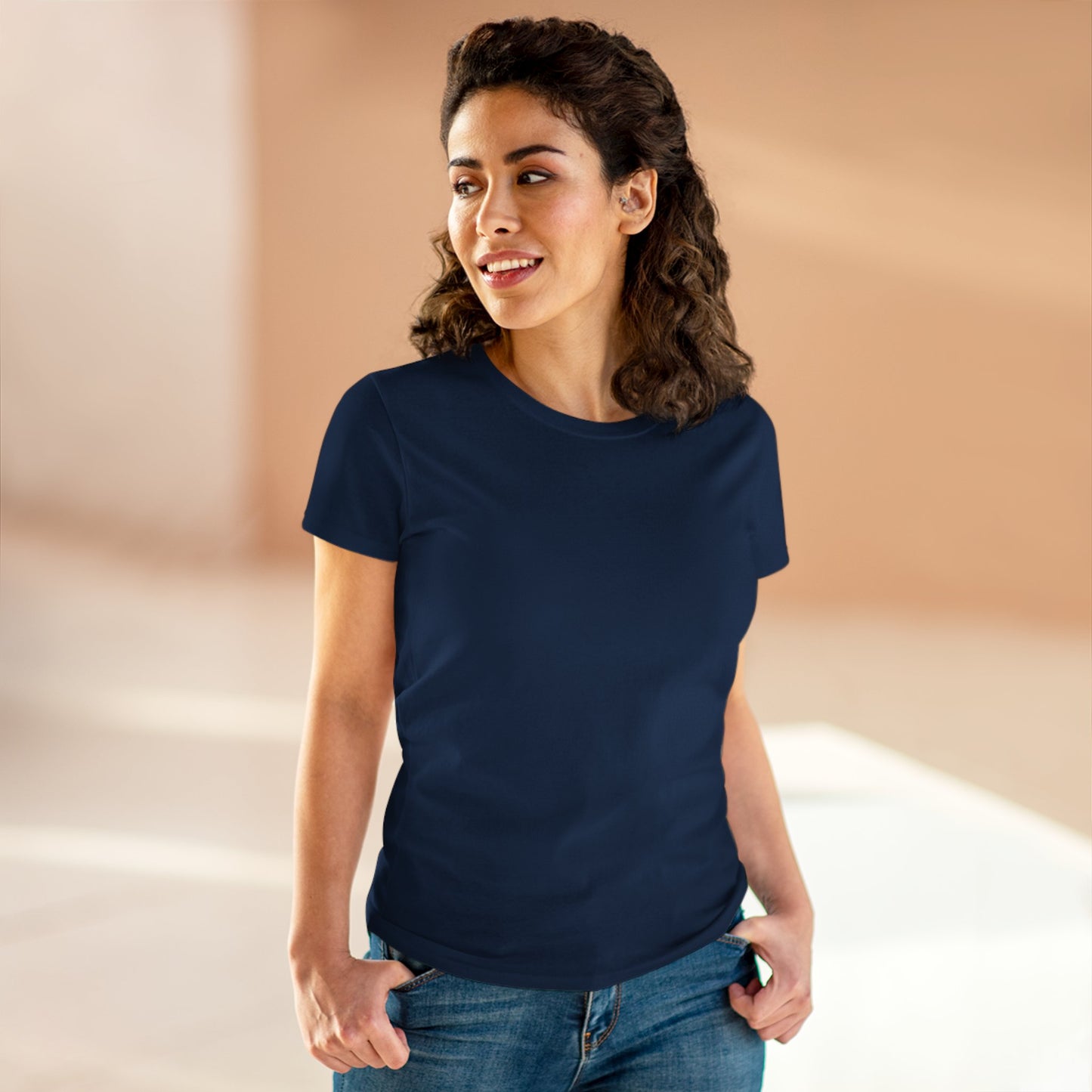 Solid Azalea. Women's Midweight Cotton Tee