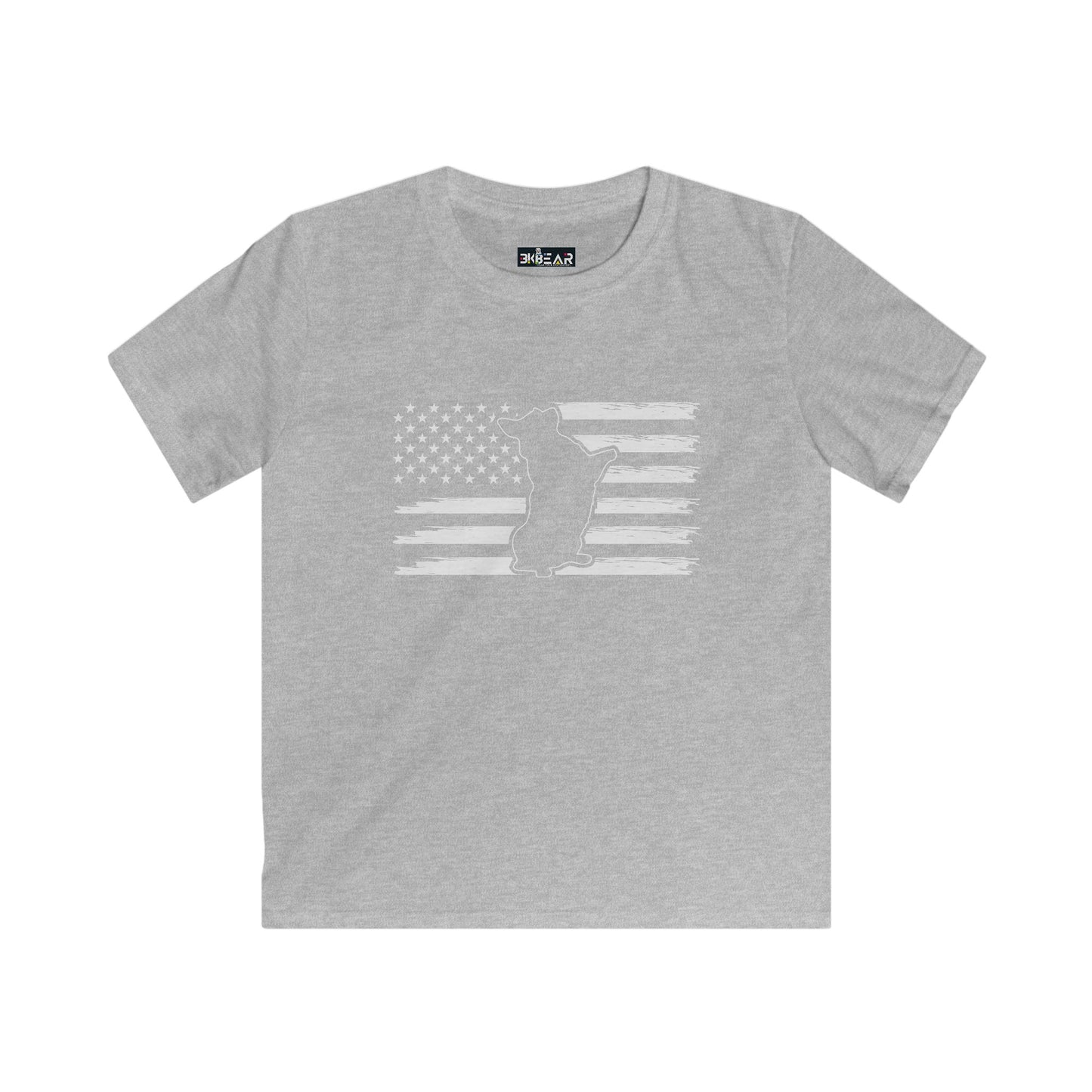 Charlie The American Flag Dog. Kids Softstyle Tee