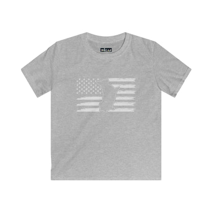 Charlie The American Flag Dog. Kids Softstyle Tee