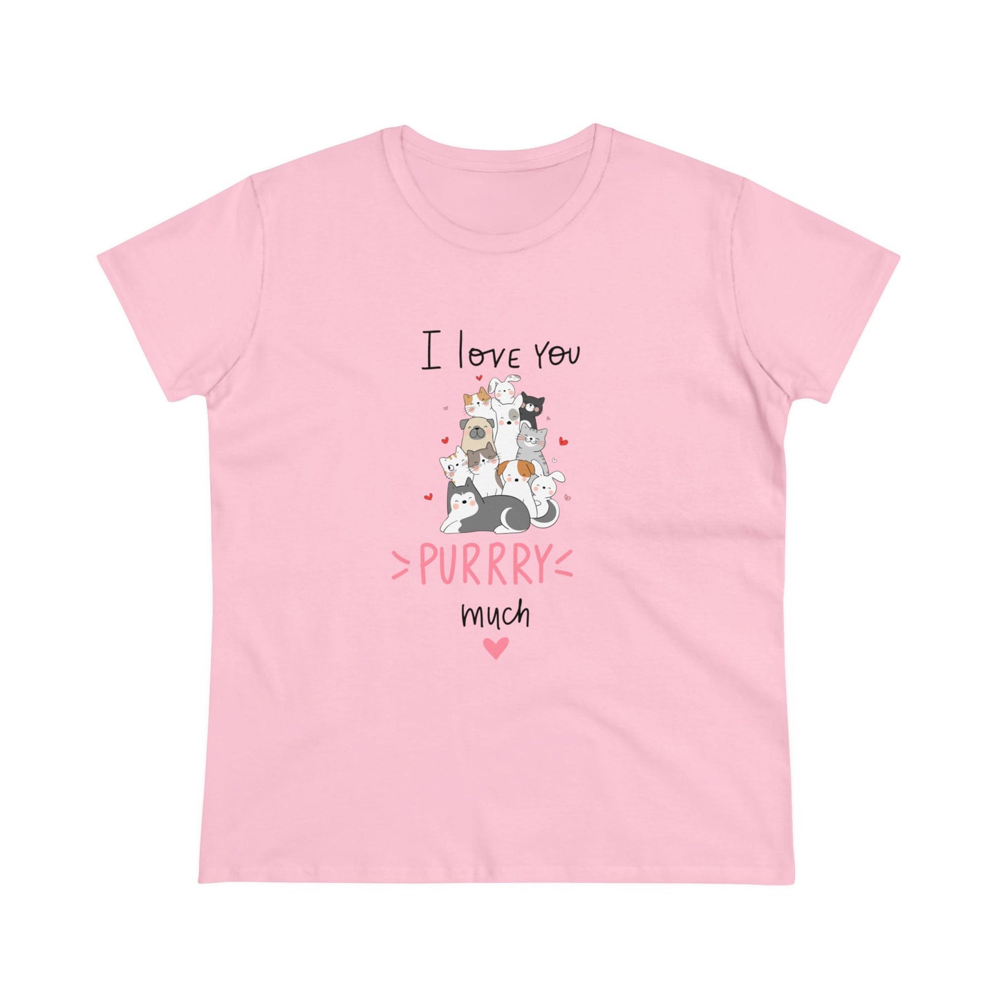 Adorable Animals that Love You Purry Much. Women's Midweight Cotton Tee