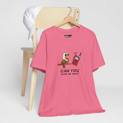 Burrowing Owl. Can You Hear Me Now? Unisex Jersey Short Sleeve Tee