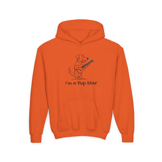 Dog With a Guitar. I"m a Pup Star.  Kids Hoodie