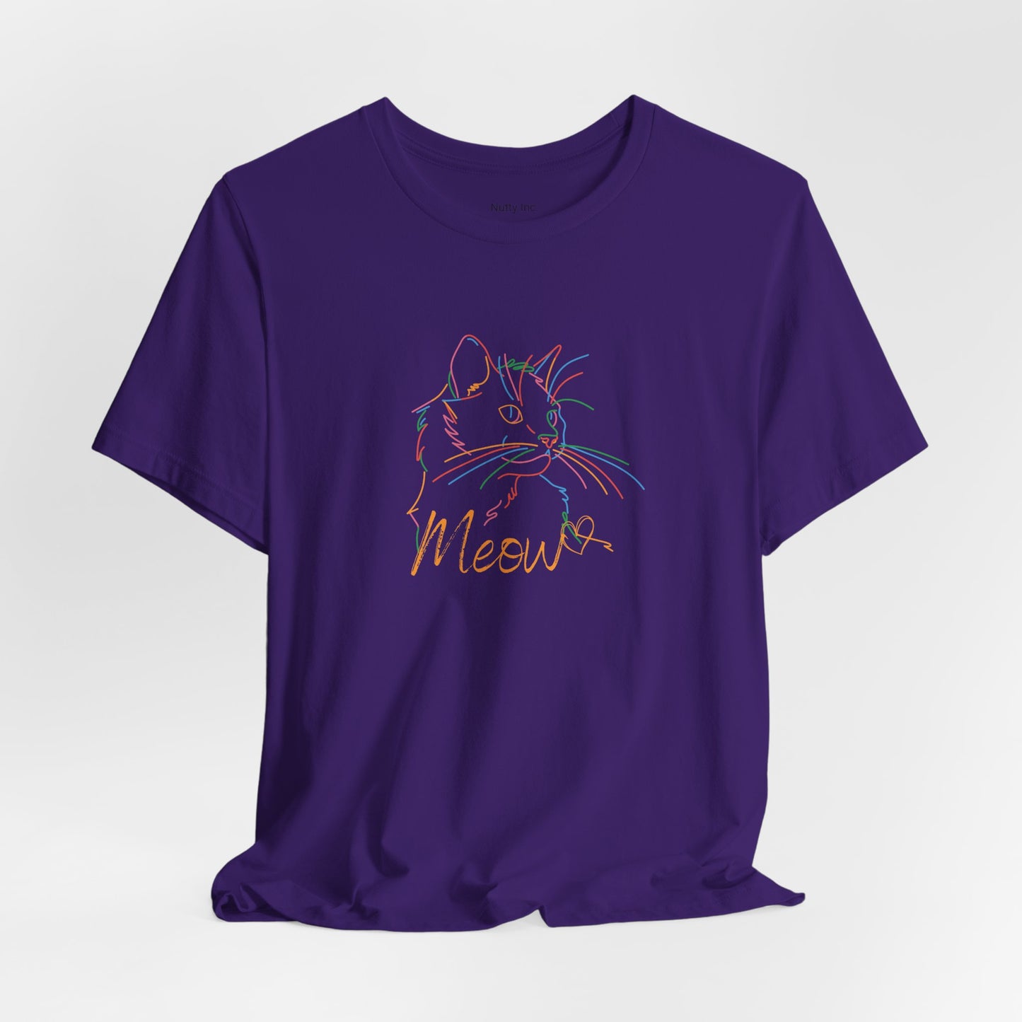 Meow. Cat with purrty color outlines. Unisex Jersey Short Sleeve Tee