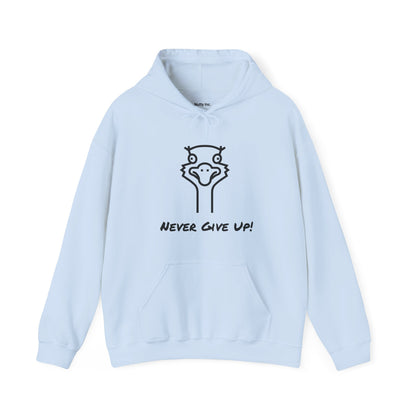 Never Give Up. Oscar The Ostrich and JimmyV Never Gave Up.  Unisex Hooded Sweatshirt.