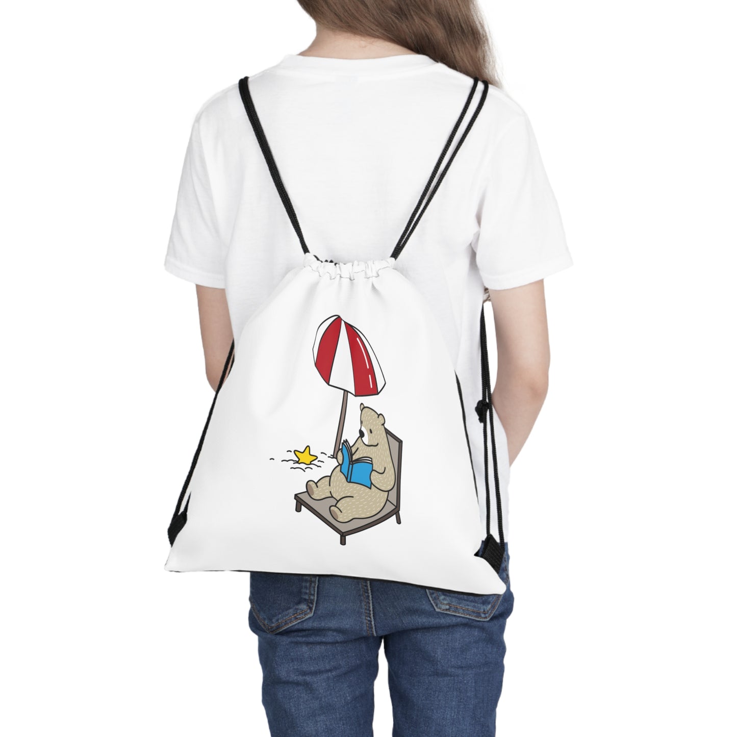 Summertime Bear. Outdoor Drawstring Bag