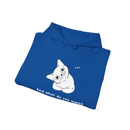 Vexing Cat Wondering What You Want.  Unisex Hooded Sweatshirt.