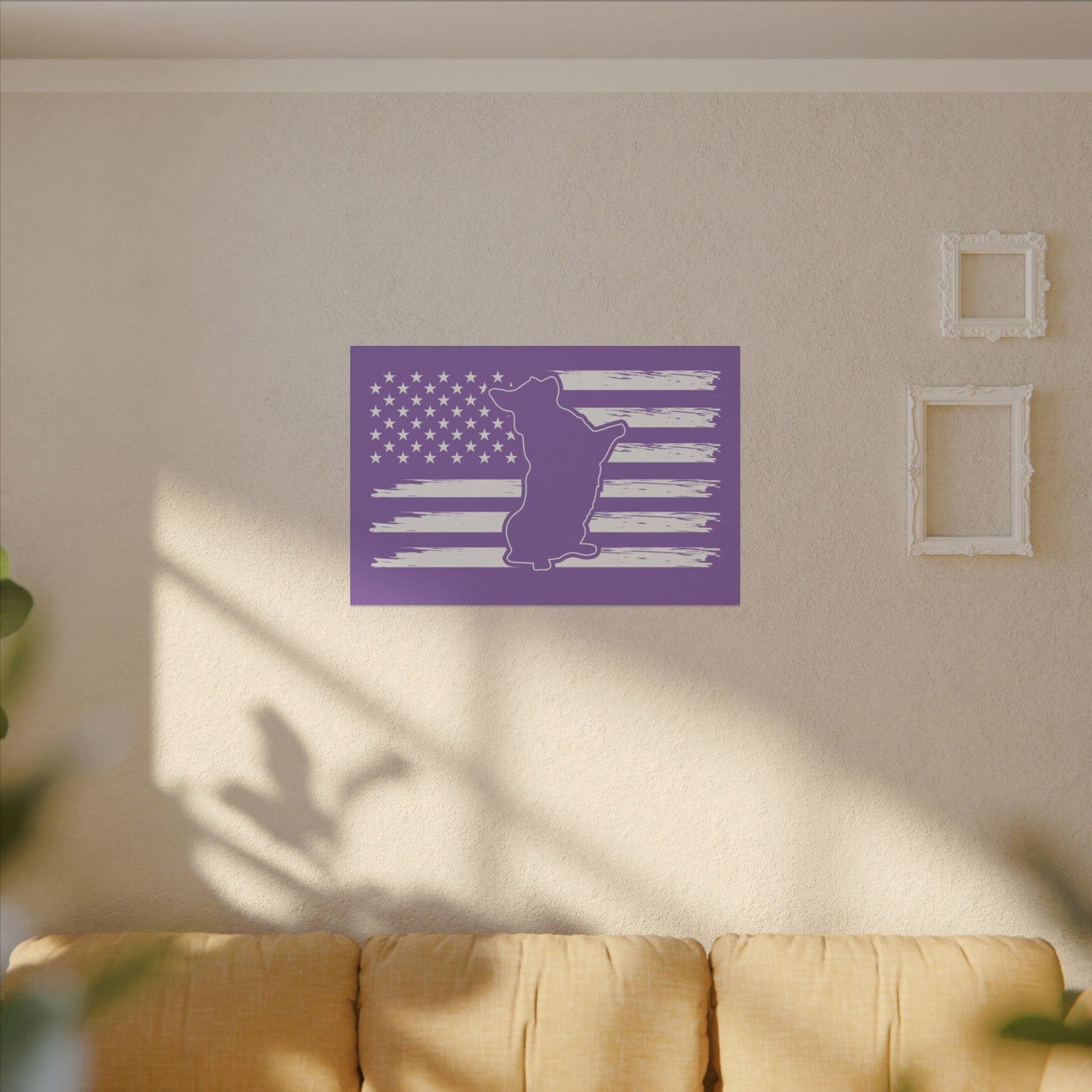 Charlie The American Flag Dog. Canvas Gallery Wraps