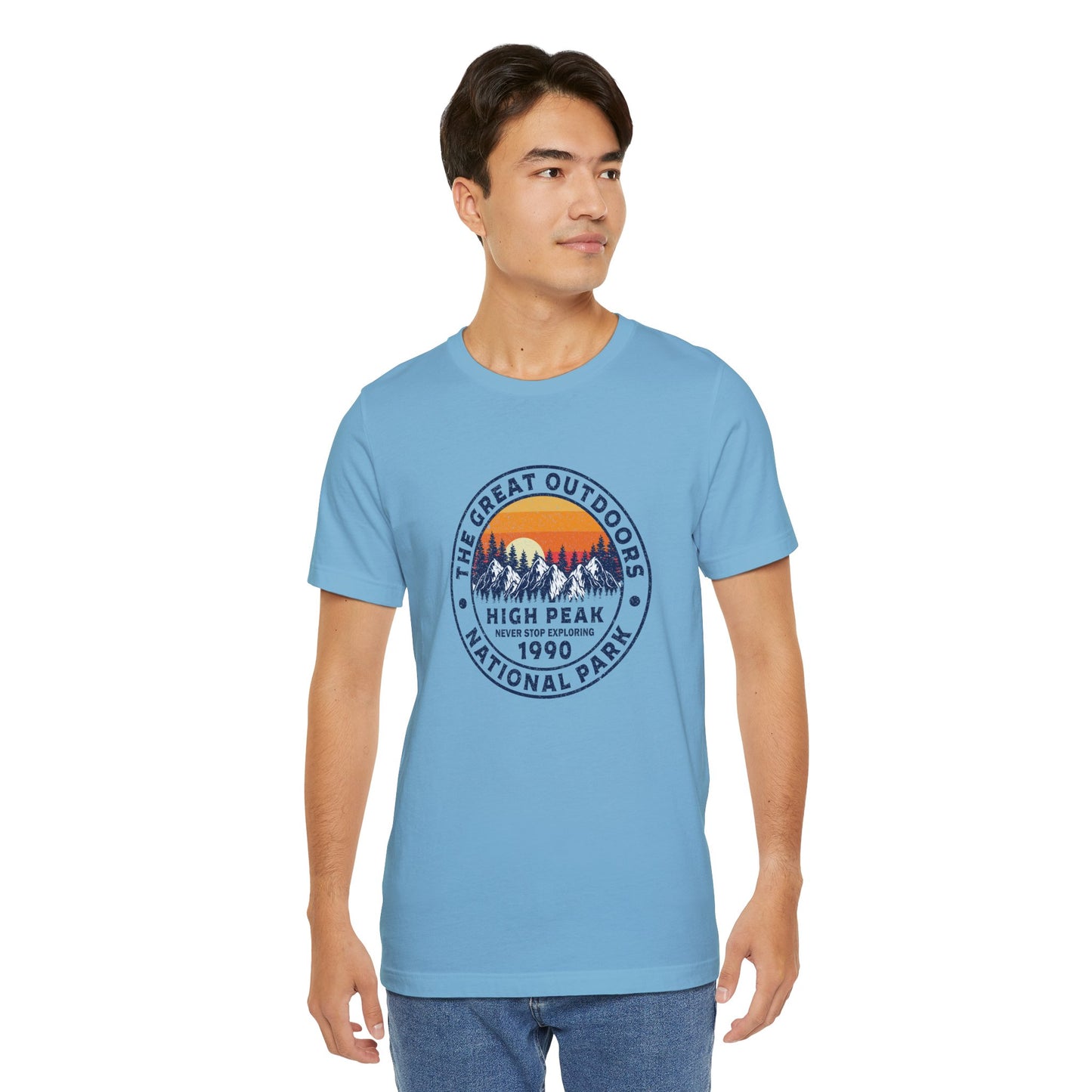 Never Stop Exploring. High Peak National Park. Unisex Jersey Short Sleeve Tee