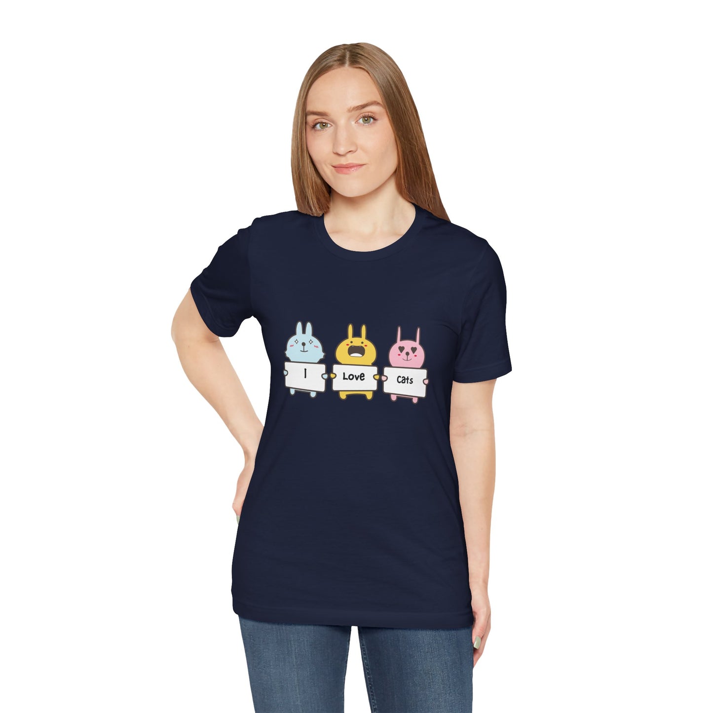 I Love Cats. Women's Unisex Jersey Short Sleeve Tee