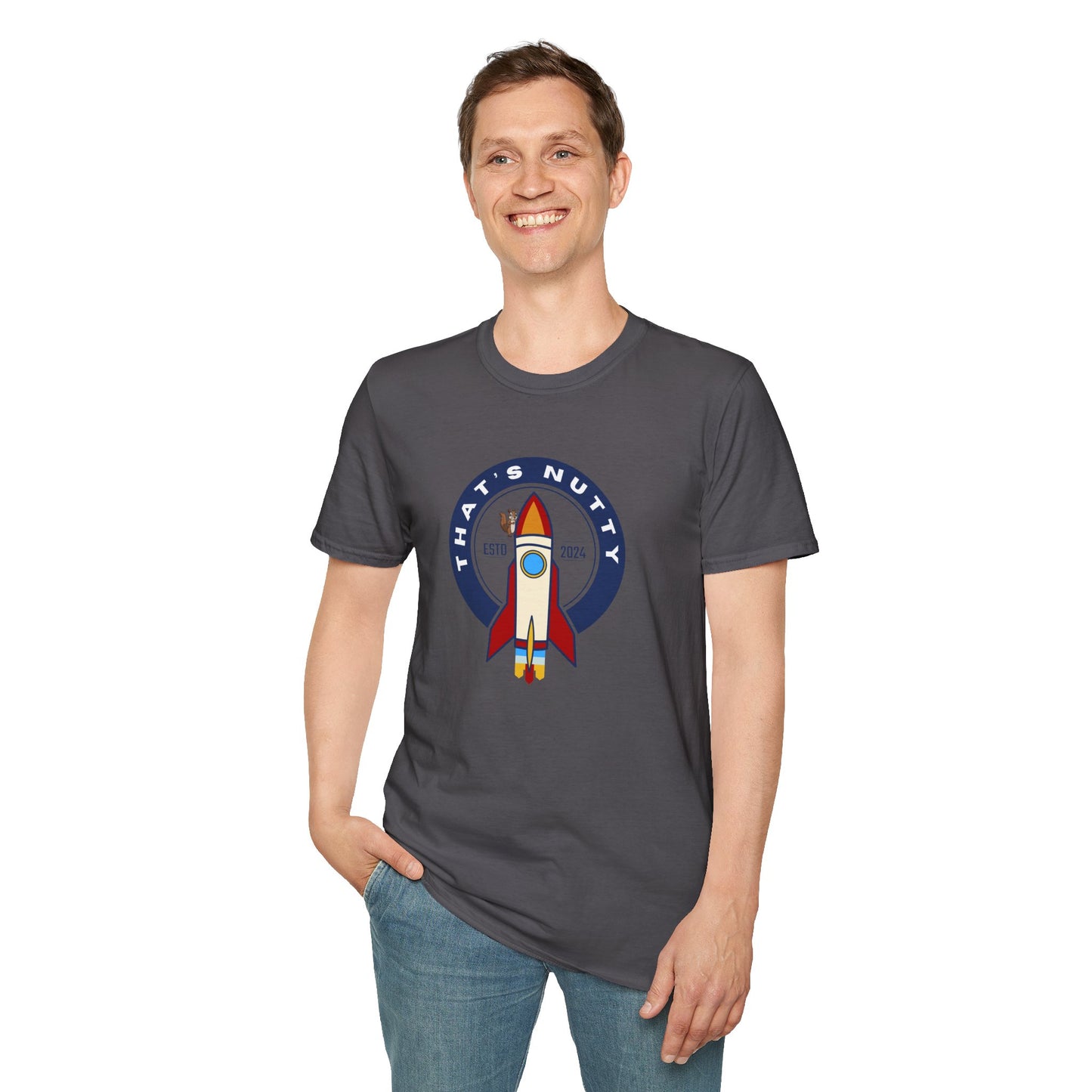 That’s Nutty On A Rocket Ship – Unisex Softstyle Rocket Ship Graphic Tee
