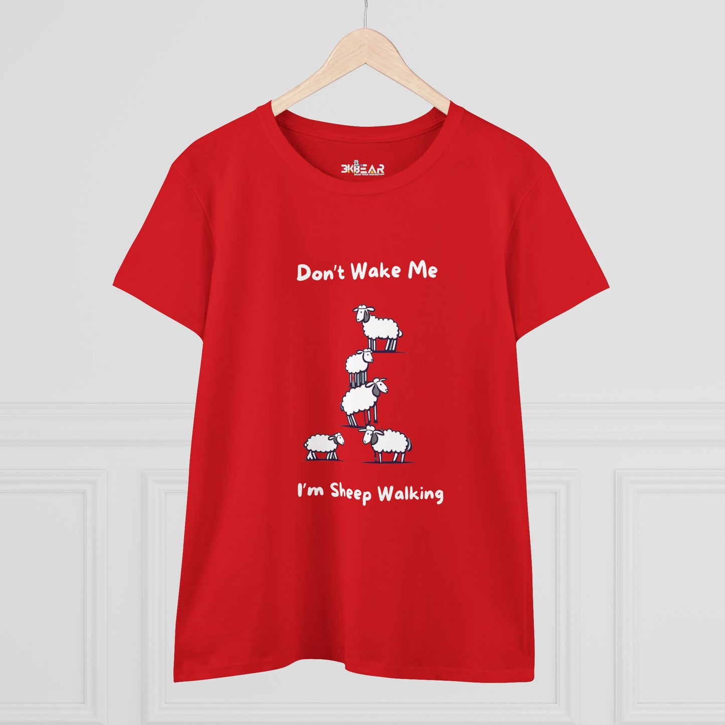 Sheep Walking Tee – Funny Sheep Graphic T-Shirt for Women