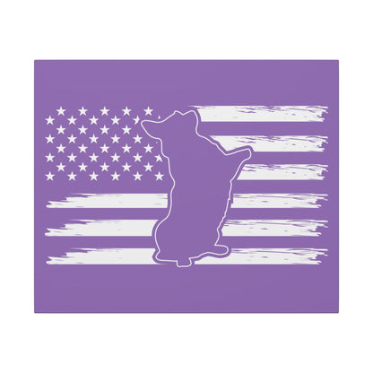 Charlie The American Flag Dog. Canvas Gallery Wraps