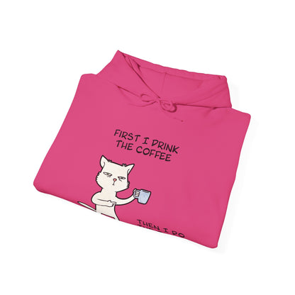 Oliver The Cat Drinking Coffee To Kick Start The Day Hoodie