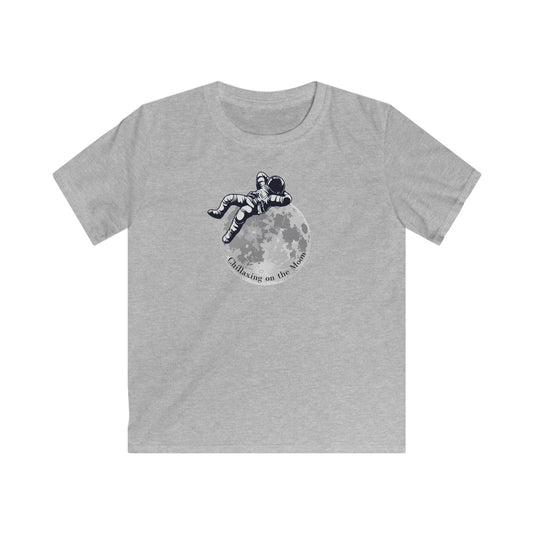 Chillaxing on The Moon.  Kids Softstyle Tee