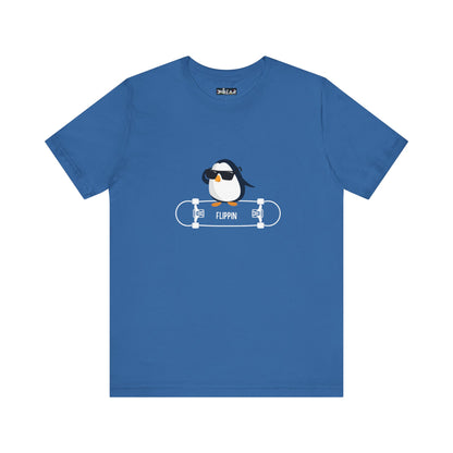 Adélie The Flippin Penguin. Unisex Jersey Short Sleeve Tee