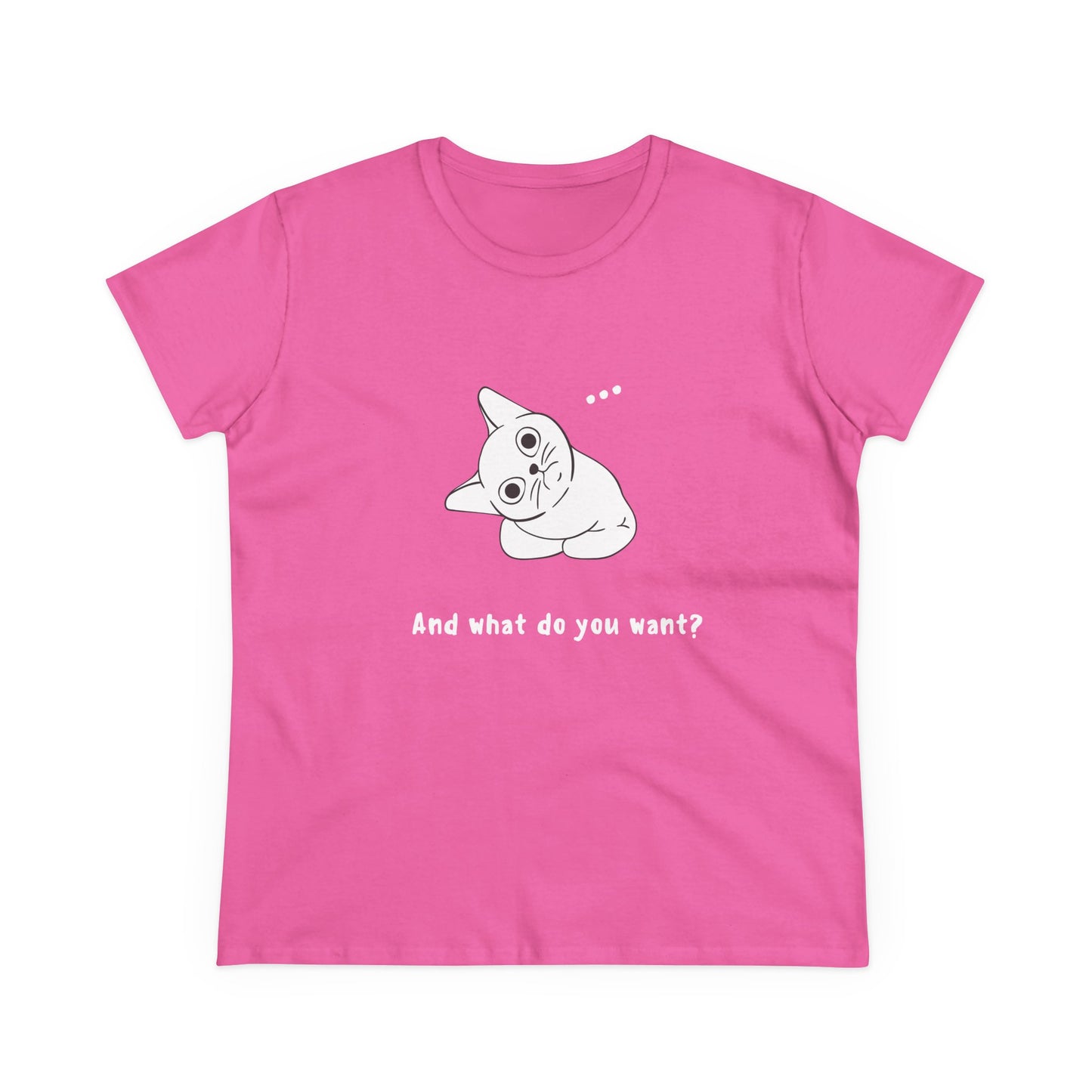 Vexing Cat Wondering What You Want. Women's Midweight Cotton Tee