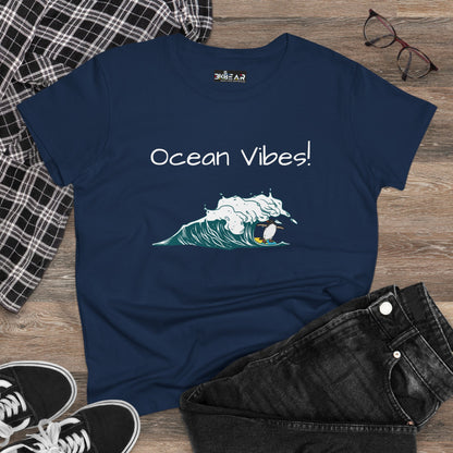 Ocean Vibes! Women's Midweight Cotton Tee