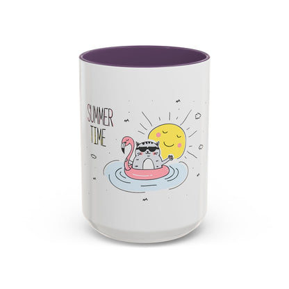 Jingles The Summertime Cat. Accent Coffee Mug, 11oz