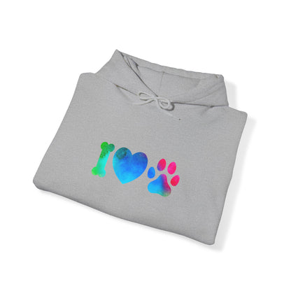 I Heart Paws. Unisex Hooded Sweatshirt.