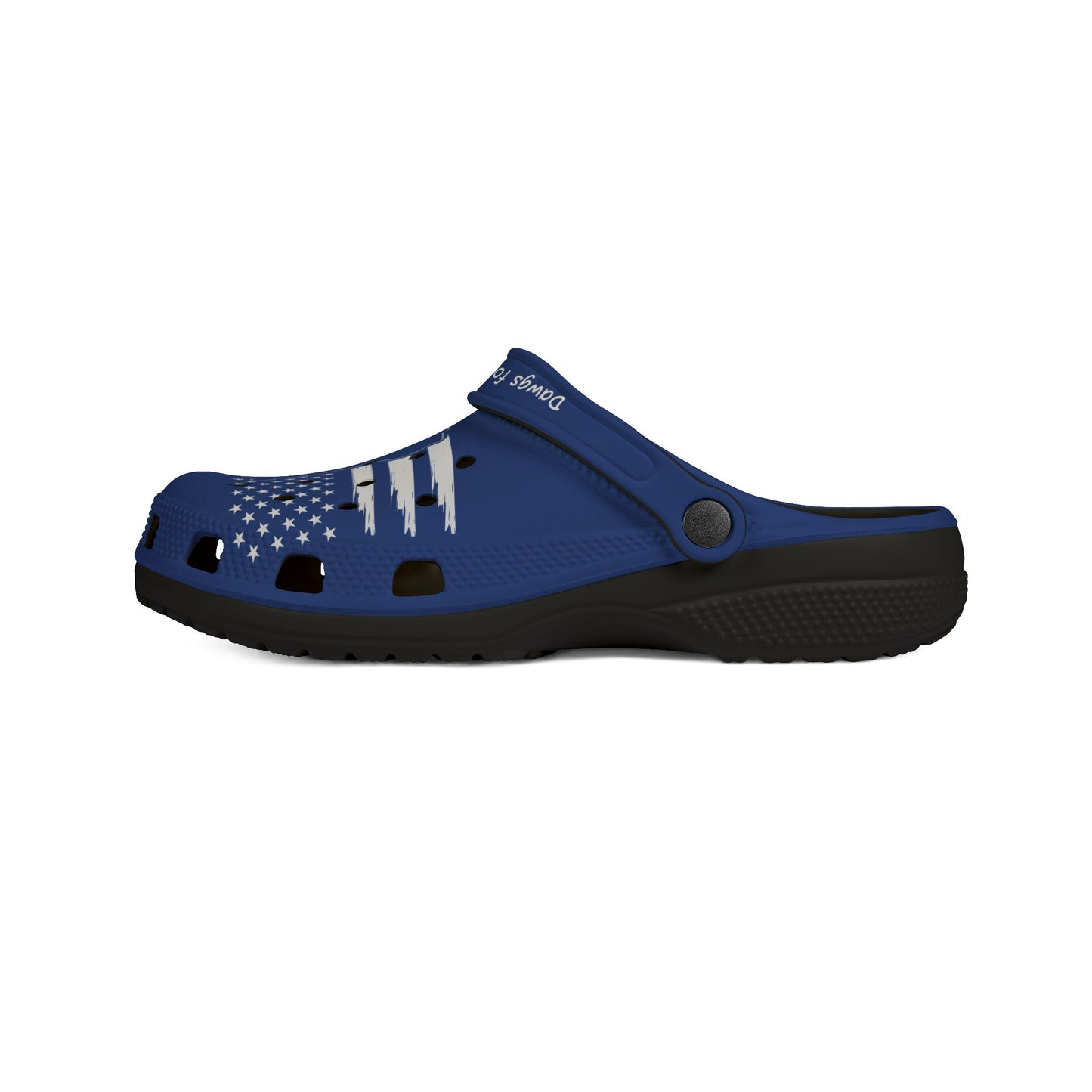American Flag Dog Rubber Clogs For Men- Navy