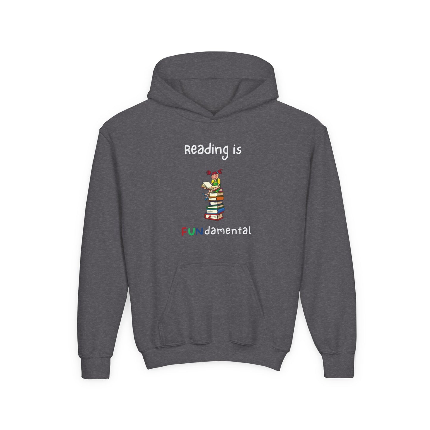 Reading Is FUNdamental- Fun Book Graphic Kids Hooded Sweatshirt
