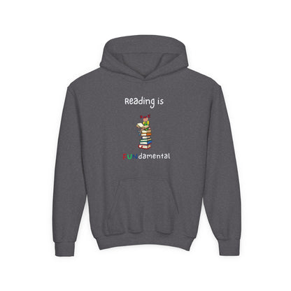 Reading Is FUNdamental- Fun Book Graphic Kids Hooded Sweatshirt