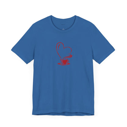 I Heart Coffee. Red. Unisex Jersey Short Sleeve Tee