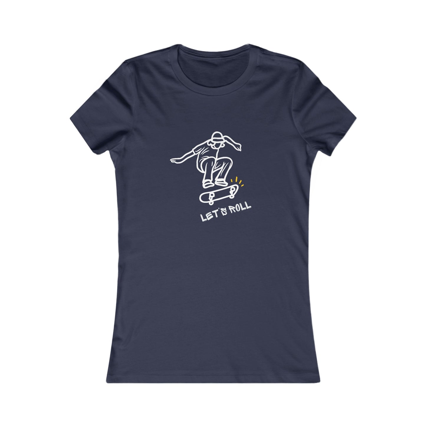Let’s Roll Skateboarder Tee – Women’s Retro Skate Graphic T-Shirt |  Women's Favorite Tee