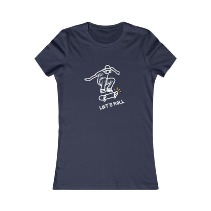 Let’s Roll Skateboarder Tee – Women’s Retro Skate Graphic T-Shirt |  Women's Favorite Tee