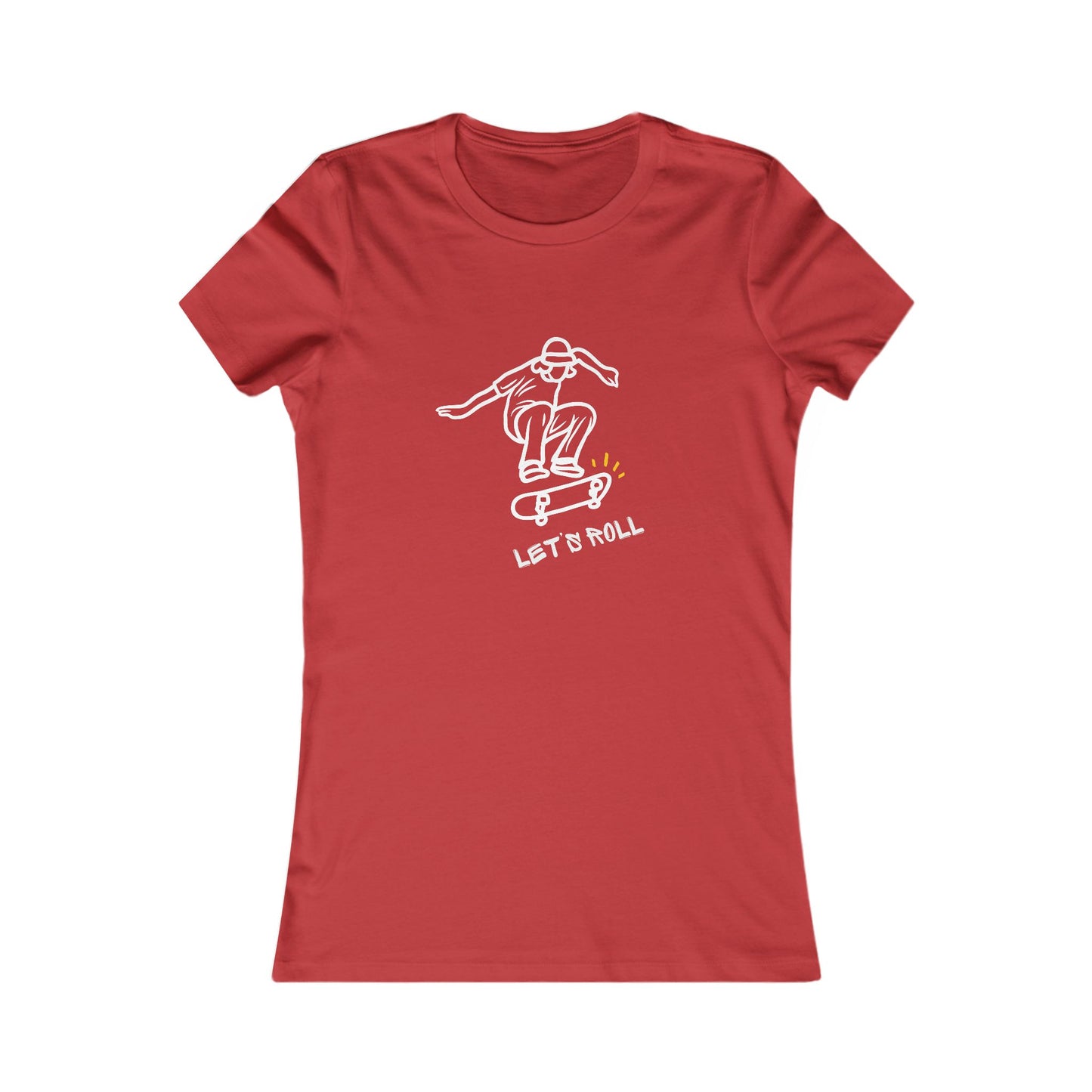 Let’s Roll Skateboarder Tee – Women’s Retro Skate Graphic T-Shirt |  Women's Favorite Tee