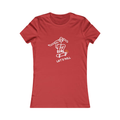 Let’s Roll Skateboarder Tee – Women’s Retro Skate Graphic T-Shirt |  Women's Favorite Tee