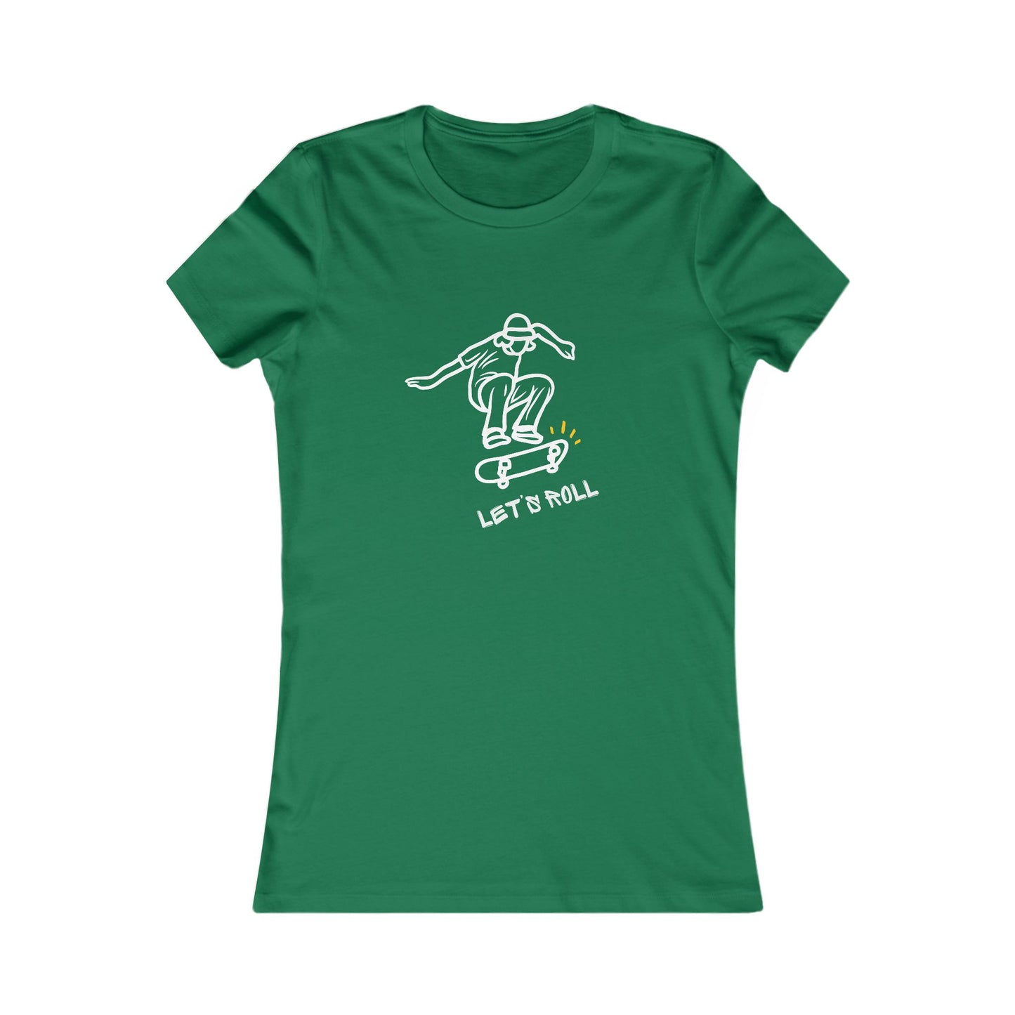 Let’s Roll Skateboarder Tee – Women’s Retro Skate Graphic T-Shirt |  Women's Favorite Tee