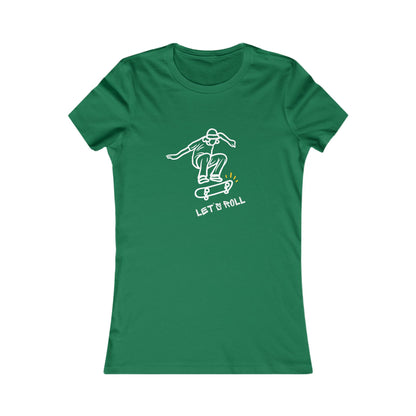 Let’s Roll Skateboarder Tee – Women’s Retro Skate Graphic T-Shirt |  Women's Favorite Tee