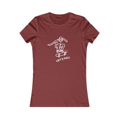 Let’s Roll Skateboarder Tee – Women’s Retro Skate Graphic T-Shirt |  Women's Favorite Tee