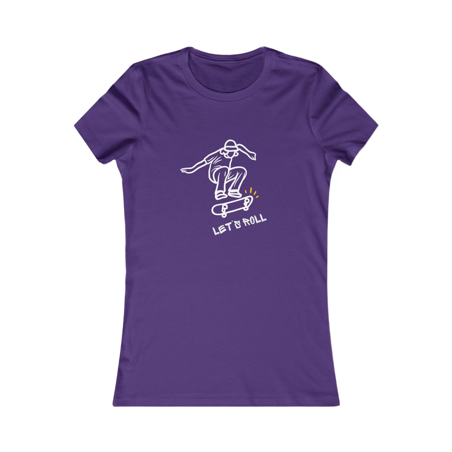 Let’s Roll Skateboarder Tee – Women’s Retro Skate Graphic T-Shirt |  Women's Favorite Tee