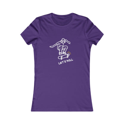 Let’s Roll Skateboarder Tee – Women’s Retro Skate Graphic T-Shirt |  Women's Favorite Tee