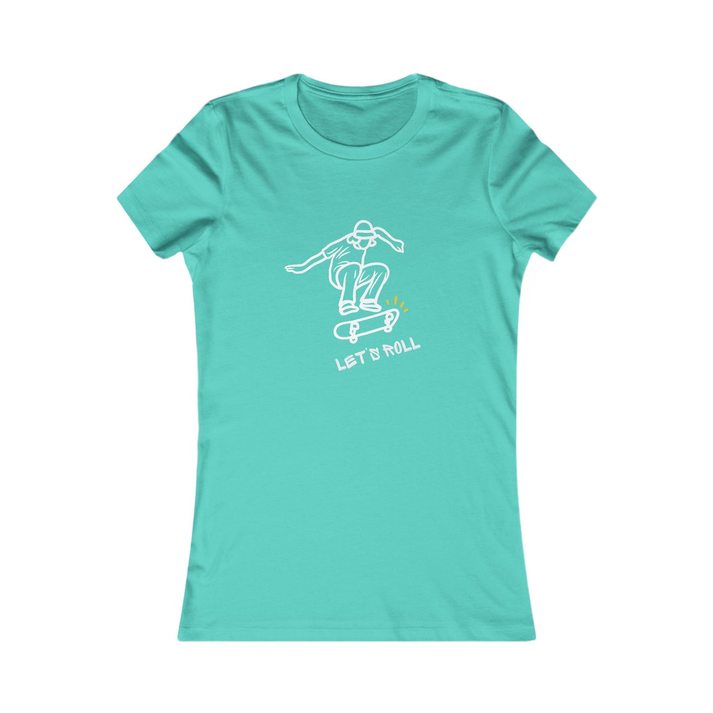 Let’s Roll Skateboarder Tee – Women’s Retro Skate Graphic T-Shirt |  Women's Favorite Tee