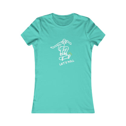 Let’s Roll Skateboarder Tee – Women’s Retro Skate Graphic T-Shirt |  Women's Favorite Tee
